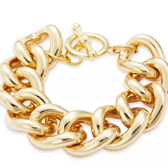 NEW Kennedy Jay Lane Chunky Chain Link Bracelet in 18K Gold Plated - Picture 6 of 8